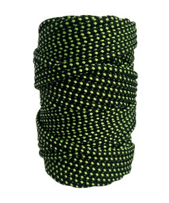 Corda Náutica de Polipropileno 6mm (50 Metros) – Cor: Preto Com Pintas Verde Pistache