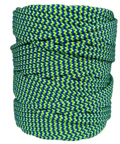Corda Náutica de Polipropileno 5mm Rolo com 140 metros – Cor: Verde Pistache Com Azul Royal ( Zig Zag )