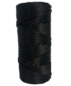 Cordão agulhado 4mm Rolo com 90 metros – Cor: Preto