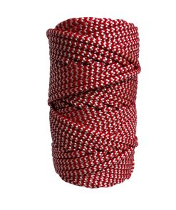 Corda Náutica de Polipropileno 5mm (50 Metros) – Cor: Vermelho Com Branco ( ZigZag)