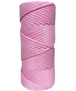 Cordão agulhado 5mm Rolo com 100 metros – Cor: Rosa Bebê