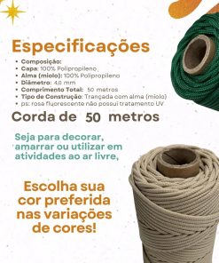 Corda Náutica De Polipropileno 4mm Rolo Com 50 Metros - Teste - Imagem 4