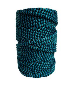 Corda Náutica de Polipropileno 6mm (50 Metros) – Cor: Preto Com Azul Turquesa ( Zig Zag )