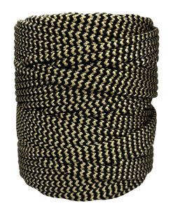 Corda Náutica de Polipropileno Carretel 6,0mm Com 180 metros – Cor: Bege Com Preto ( Zig Zag ) - Imagem 1