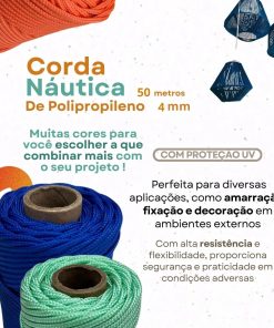 Corda Náutica De Polipropileno 4mm Rolo Com 50 Metros - Teste - Imagem 3