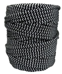 Corda Náutica de Polipropileno 5mm Rolo com 140 metros – Cor: Preto Com Branco ( Zig Zag )