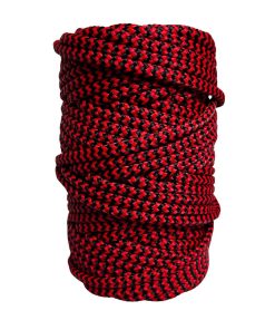 Corda Náutica de Polipropileno 6mm (50 Metros) – Cor: Preto Com Vermelho ( Zig Zag )