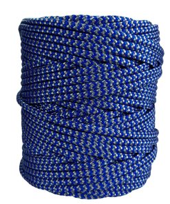 Corda Náutica de Polipropileno Carretel 6,0mm Com 180 metros – Cor: Azul Royal Com Prata ( Zig Zag )