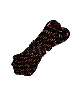 Corda Náutica de Polipropileno 6mm Por Metro – Cor: Preto Com 3 Listras Laranja
