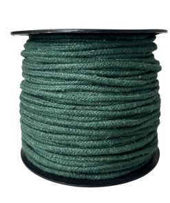 Corda Trançada de Algodão 4mm Rolo Com 50 metros -Cor: Verde Oliva